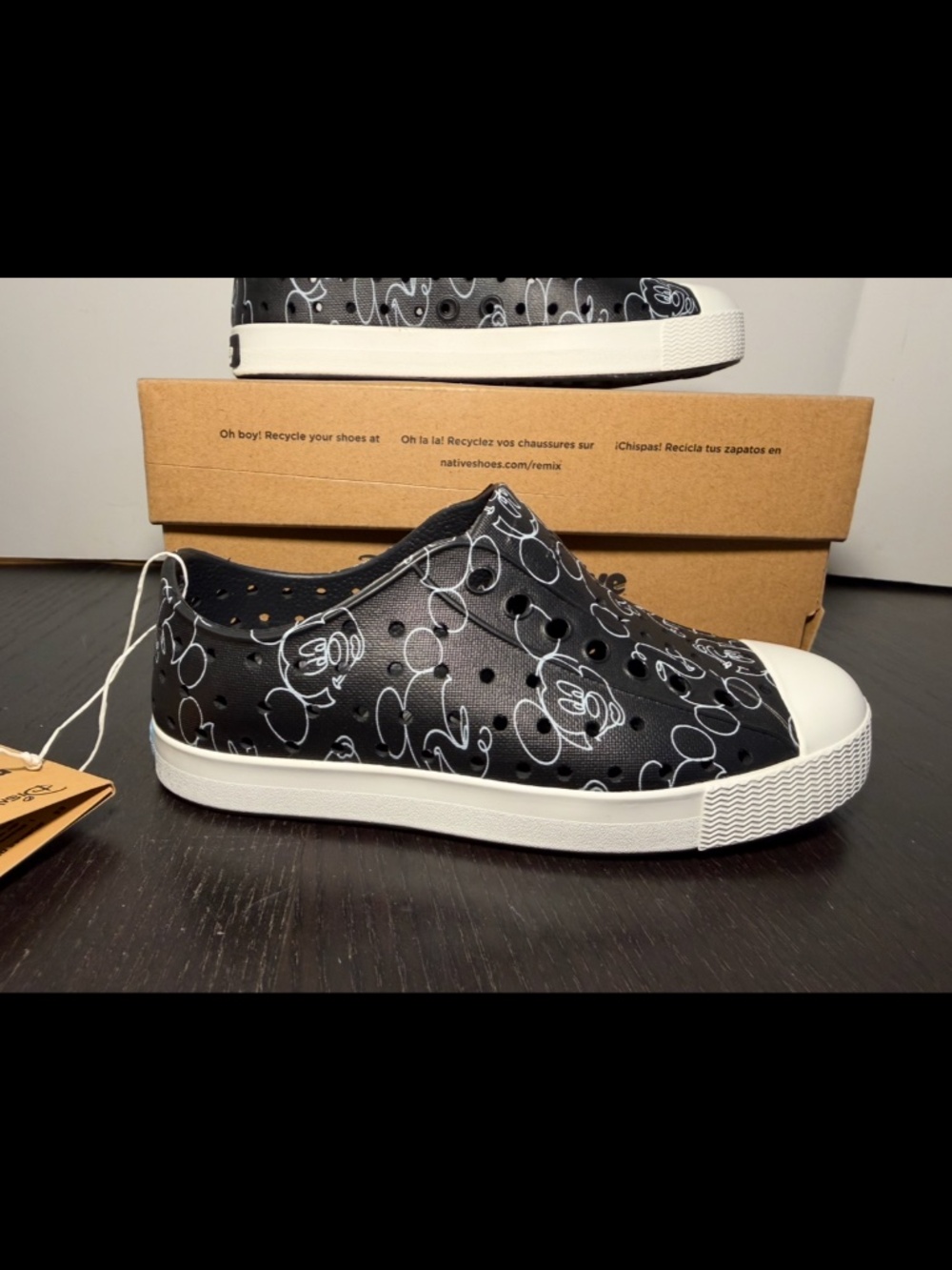 Native Jefferson Print Shoes Black/White/Mickey Doodle Little Kids/Toddler C11